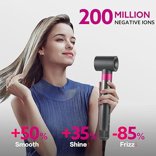 Miniatura 2 de 5 in 1 Hot Air Brush Hair Dryer Air Styler - 110,000 RPM Fast Drying, Curling, Straightening with Ceramic Coating & Negative Ion, No Heat Damage for
