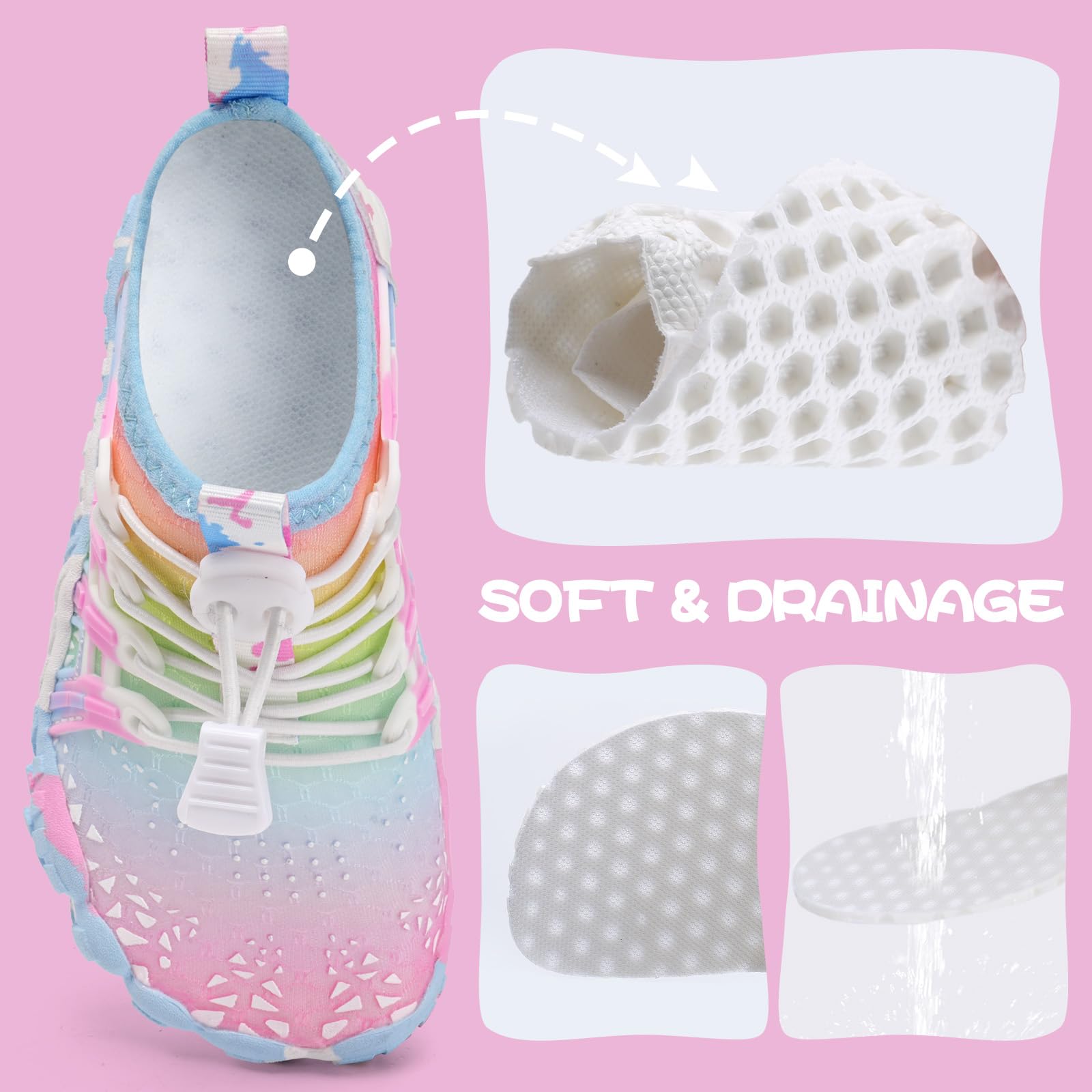 WateLves Barfußschuhe Kinder Barfussschuhe Wasserschuhe Junge Mädchen Badeschuhe Barfuß Schuhe Schwimmschuhe Aquaschuhe Schnell Trocknend Strandschuhe rutschfeste