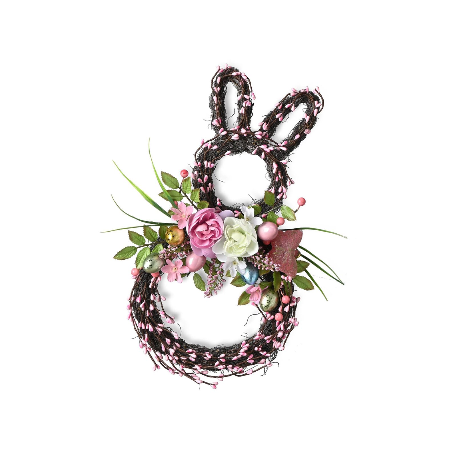 Nucelit Easy Installation Easter Hanging Wreath Decorative Hanging Ornament Fabric Festival Party Decoration Spring Wreath
