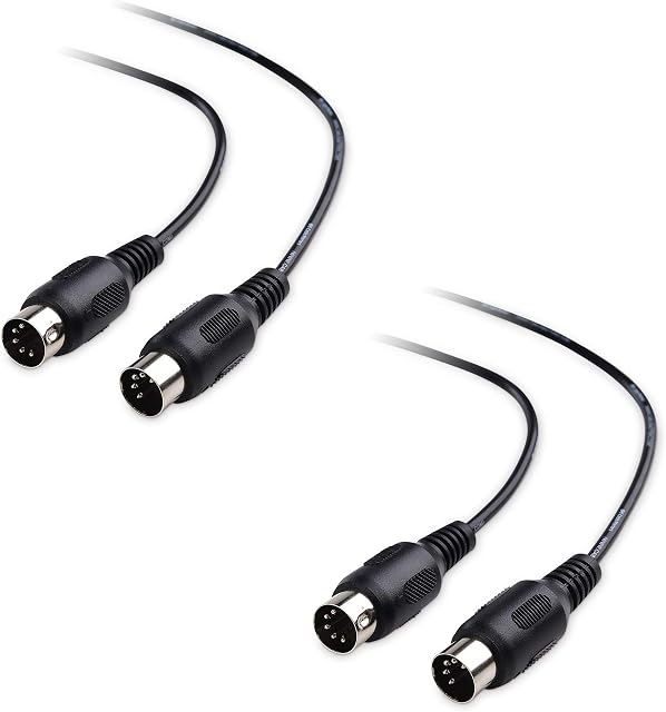 Cable Matters 2-Pack 5 Pin DIN MIDI Cable, 5 Pin MIDI Cable - 1.8m