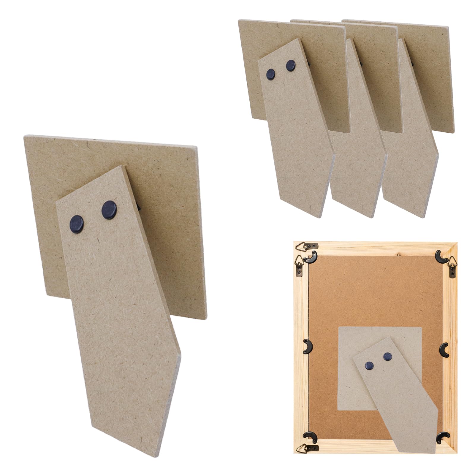 Chevalet adhésif en carton T Tulead 10 cm pour exposer vos photos de famille sur le bureau