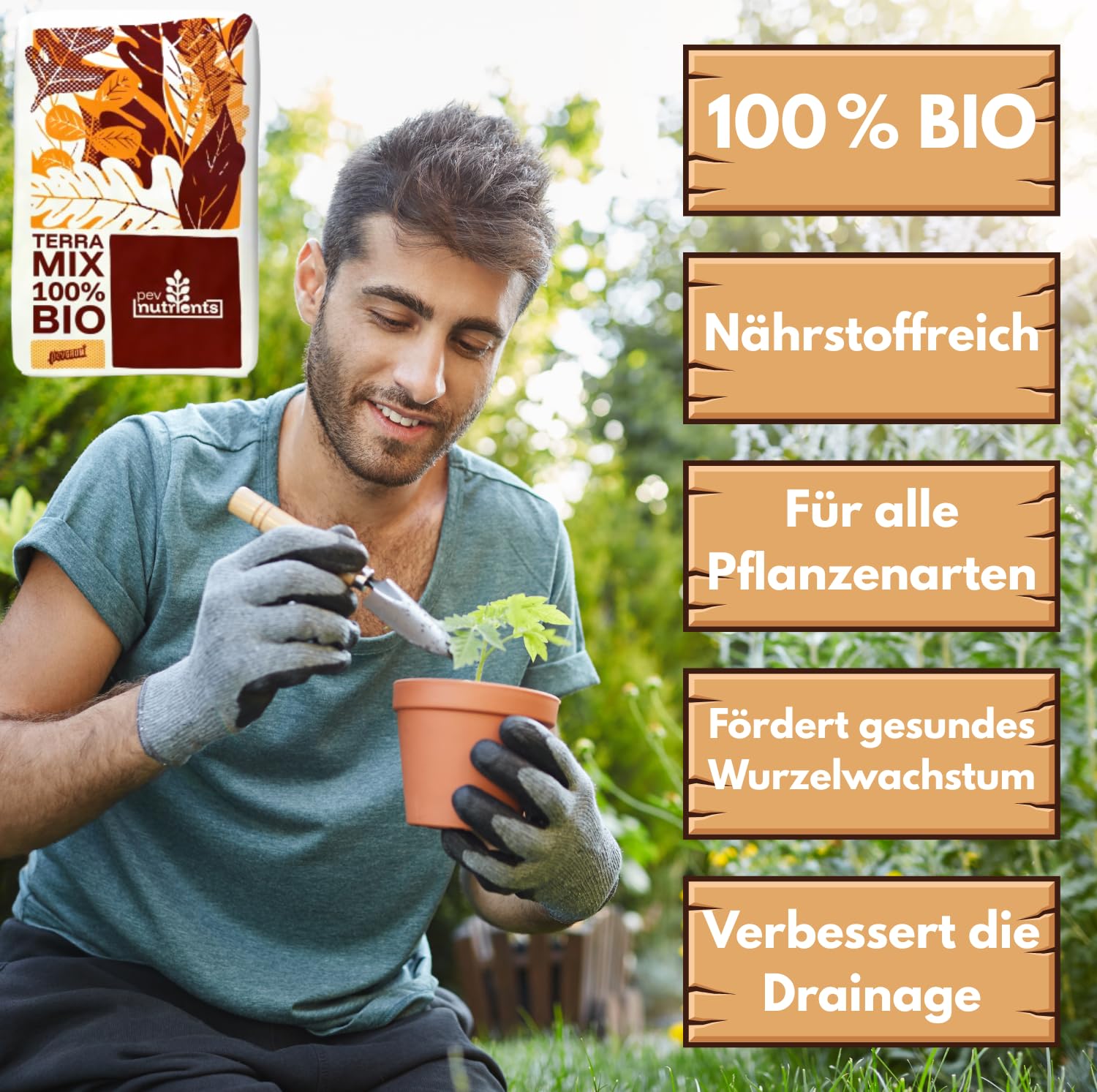 Set di piante | Terra biologica | Trypack Biobizz | vasi in tessuto | Grow Set