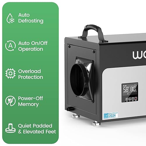 Miniatura 8 de Waykar Energy Star - Deshumidificador comercial más eficiente de 130 pintas, con bomba y manguera de drenaje para espacios de arrastre, sótanos, uso