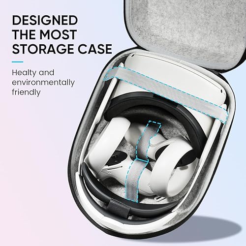 Miniatura 5 de Funda de transporte compatible con Oculus Meta Quest 2, Quest 3, auriculares Apple Vision Pro VR, correa original para la cabeza y accesorios de