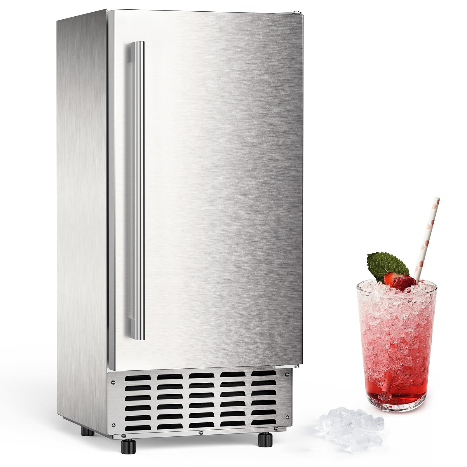 Photo 1 of ***UPDATED 5/22*** COWSAR Commercial Under Counter Nugget Ice Maker Machine, 68Lbs/Day Ice Maker with Double Ice Baskets, Bulit-in Freestanding Ice Machine, 24H Timer & Self-Cleaning, for Commercial & Home Use(Silver)