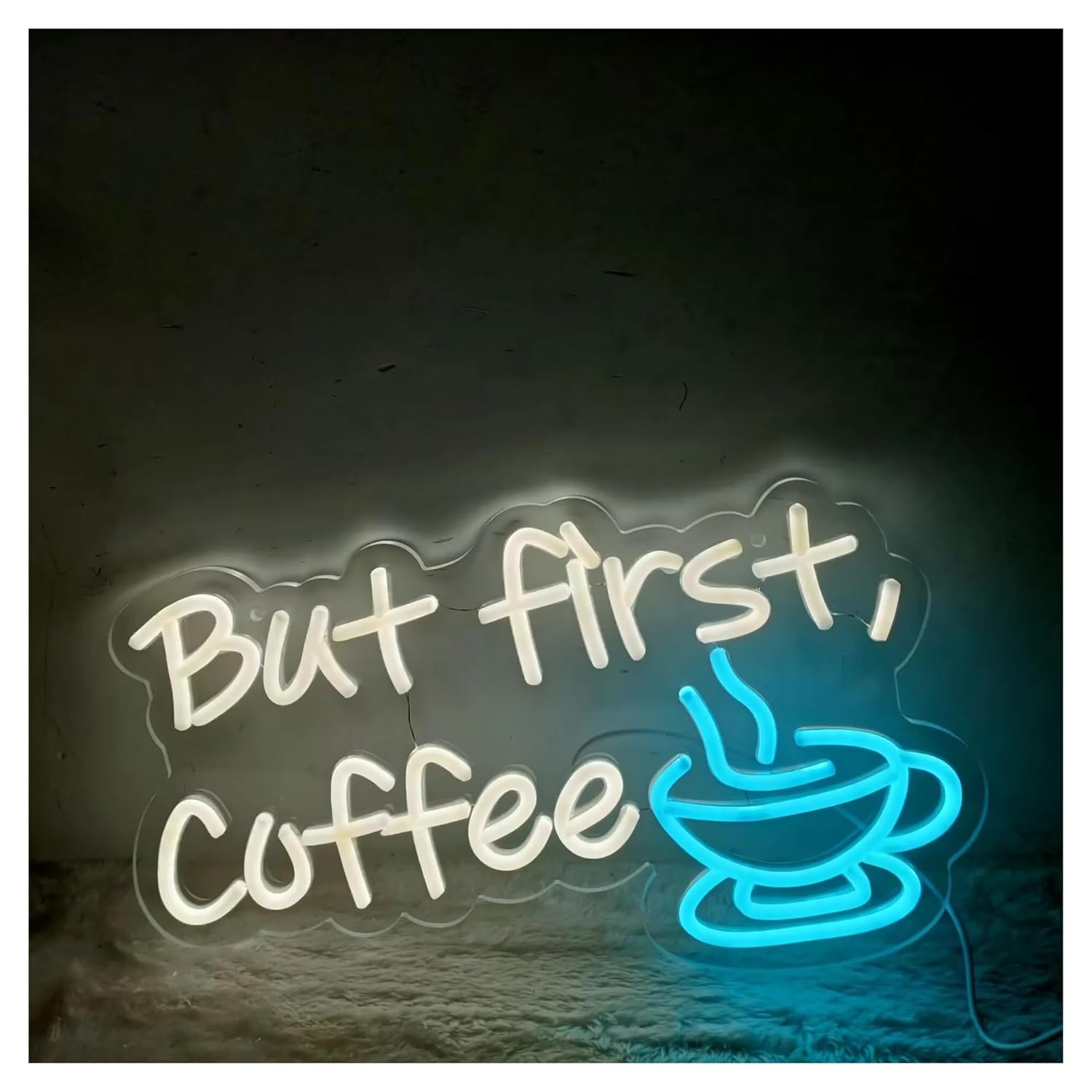 ネオンサイン LED でもまずはコーヒー ネオンサイン 壁飾り 寝室 ゲームルーム リビングルーム 誕生日パーティー 38x22.5