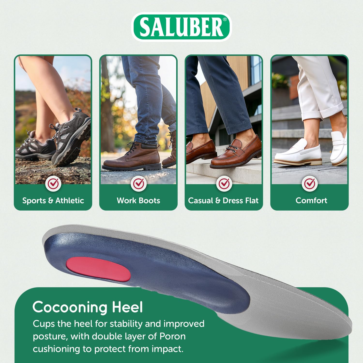 H485-46 Insertos ortopédicos extra gruesos con almohadilla metatarsiana para mujeres y hombres. Importado de Italia. Plantillas para fascitis plantar disponibles. US W 10-10.5 / M 9-9.5 (EU 42