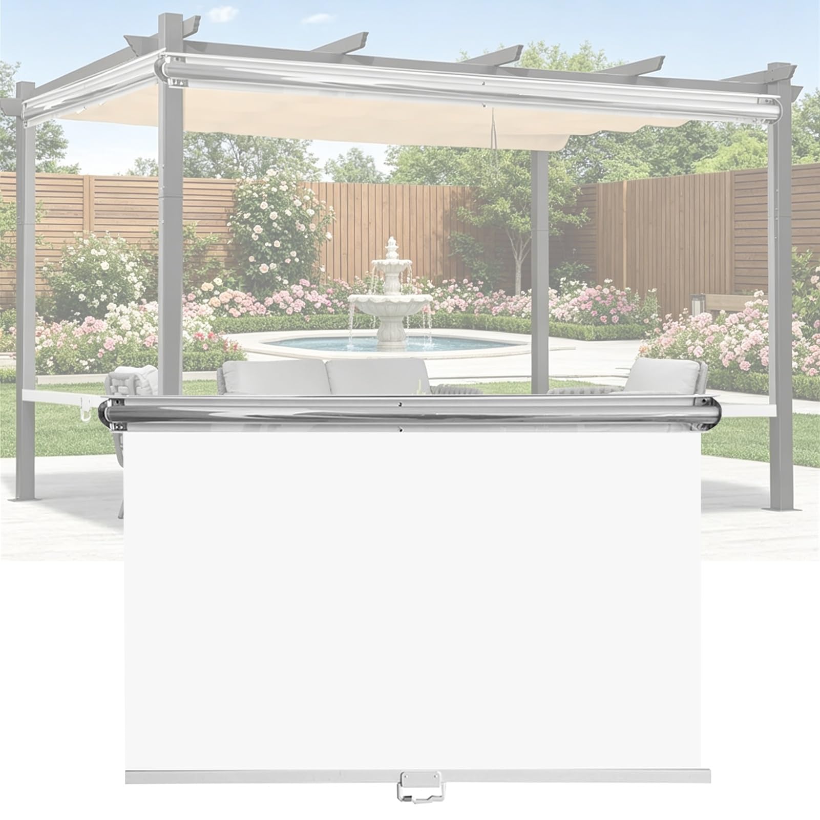 Store enrouleur pergola transparent bâche PVC imperméable rideau extérieur anti-vent 110x190