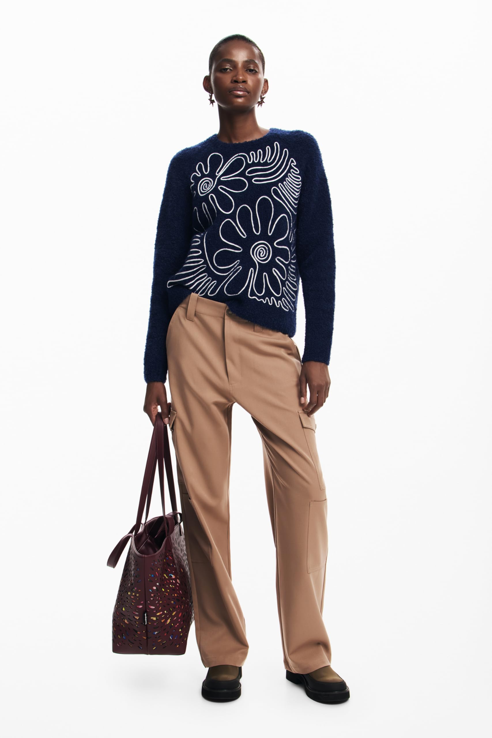 Desigual Maglione da Donna A Maglia Spessa Felpa Donna