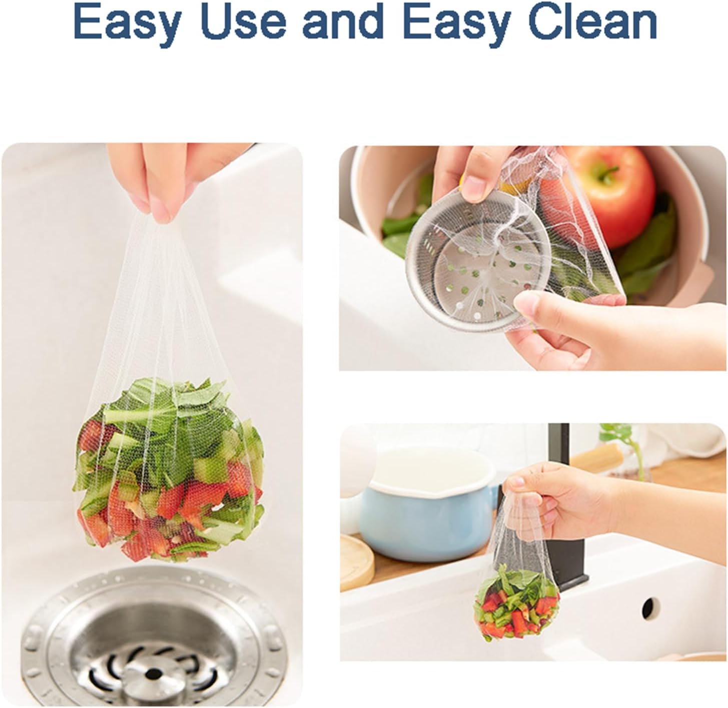 300 Pacs Kitchen Disposable Mesh Sink Strainer Bag and Sink Garbage Collection Bags are Suitable
