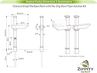 Vista 3 de Zippity Outdoor Products ZP19013 Classica Mailbox Post, White