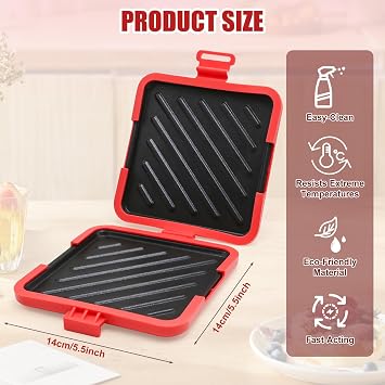 Microwave Toastie Sandwich Maker, Microwave Toastie Maker with Removable Non-Stick Plates & Silicone, Quick-cooking and Easy-Clean Micro Toastie, Perfect for Sandwiches,Paninis, and Fried Eggs