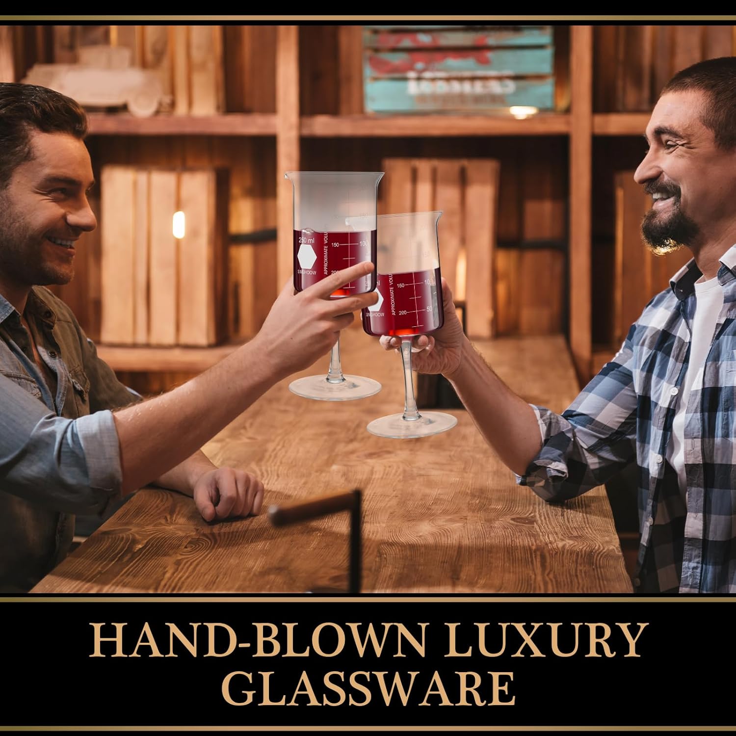 1 Pcs Laboratory Beaker Wine Glasses, 8.5 oz Chemistry Glasses Thick Glass for Wine Borosilicate Glass with Graduated Chemistry Glassware Science Christmas Gift