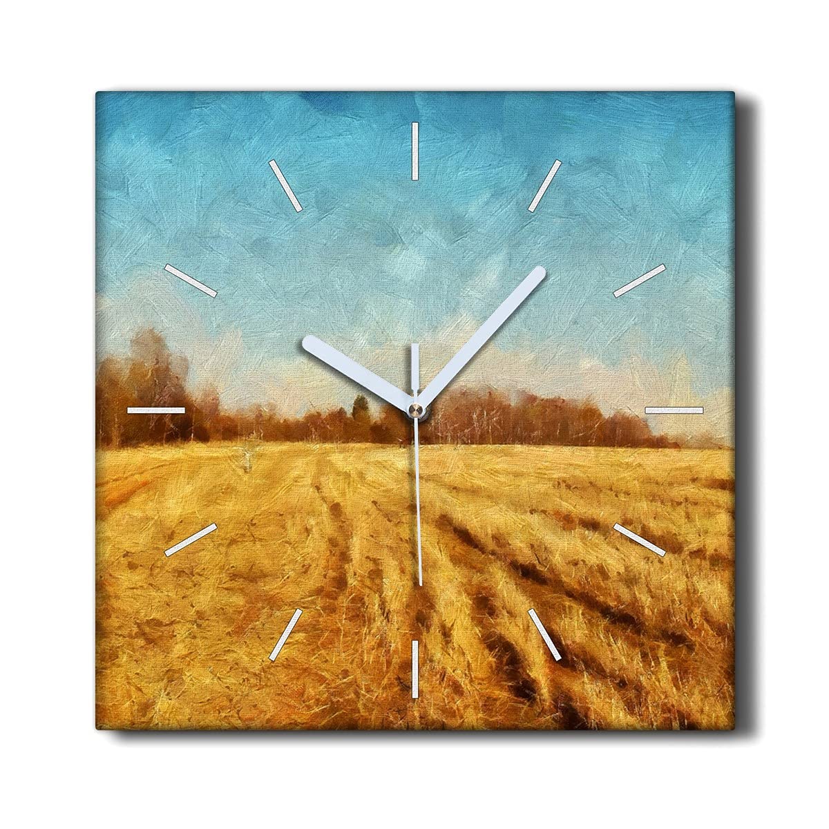 Horloge sur toile 30x30cm Coloray paysage de forêt silencieux