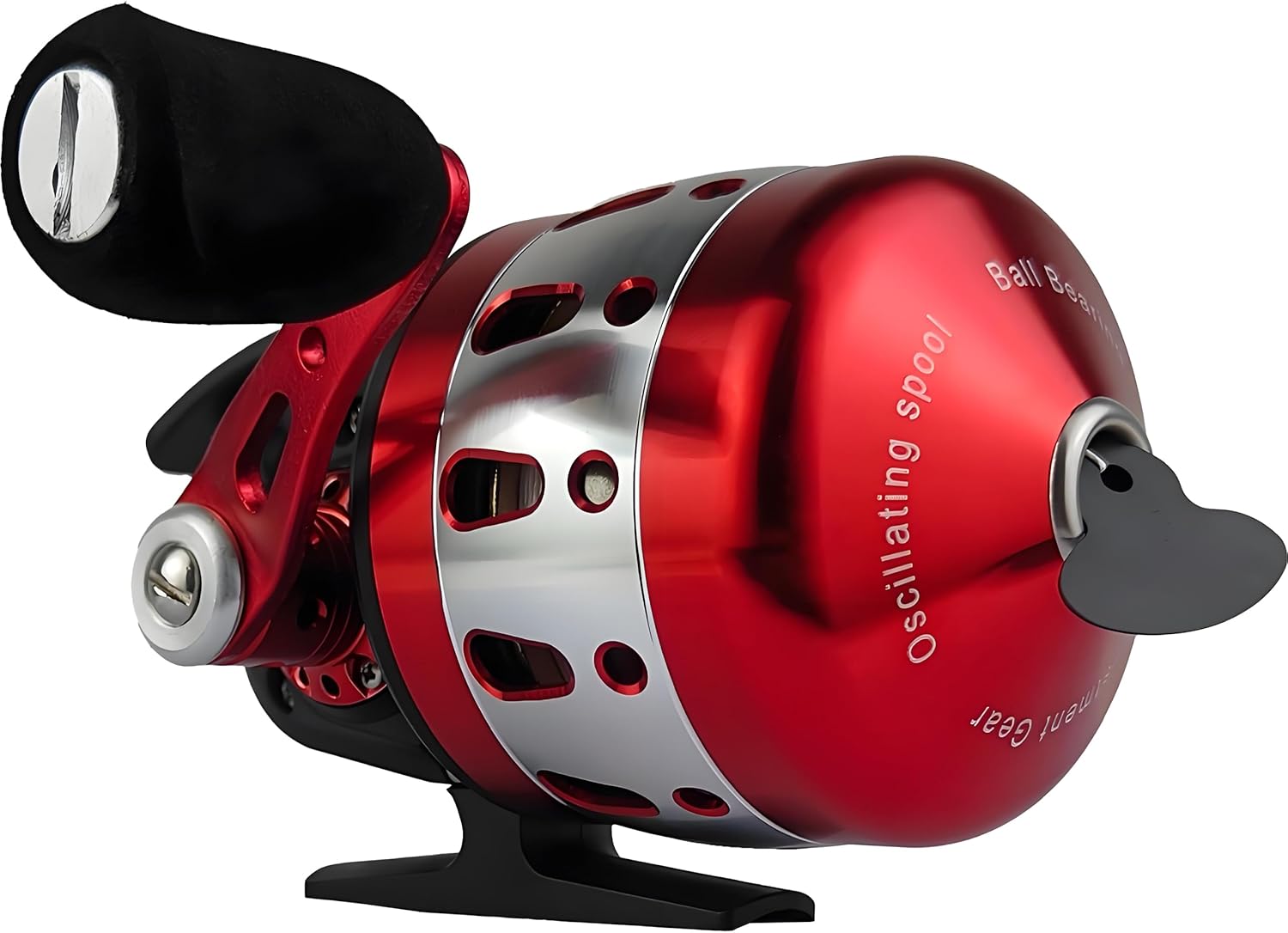 Spincast Bowfishing Reel Slingshot Bow Fishing, Stainless Steel, Left/Right Reversible Handle, 3.6:1 Gear Ratio, Strong Line 5# 45 Yards 0.35mm/50lb