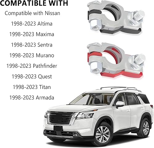 Miniatura 7 de 2 terminales de batería de automóvil compatibles con Nissan Altima Maxima, conectores de terminal de batería de cobre para extremos de cable de
