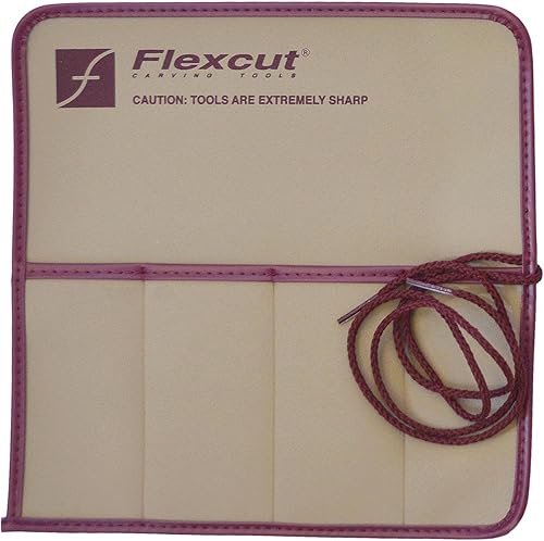 Flexcut Rollo de cuchillos de herramientas de tallado de madera | Cuatro bolsillos para cuchillos y herramientas de tallado flexcut | 3.4 oz | KN00