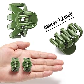 Cobahom 12 Pack Small Hair Claw Clips 1.2 Inch Plastic Hair Clips for Thin Hair No-Slip Mini Hair Clips Hair Styling Accessories for Women and Girls, Purple, Black and Green