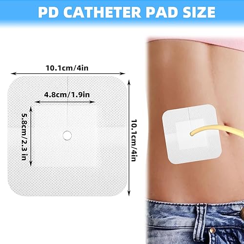 Miniatura 2 de 20 vendas adhesivas de drenaje dividido de 4 x 4 pulgadas, almohadilla para tubo de alimentación de catéter PD de 4 x 4 pulgadas, cubiertas de