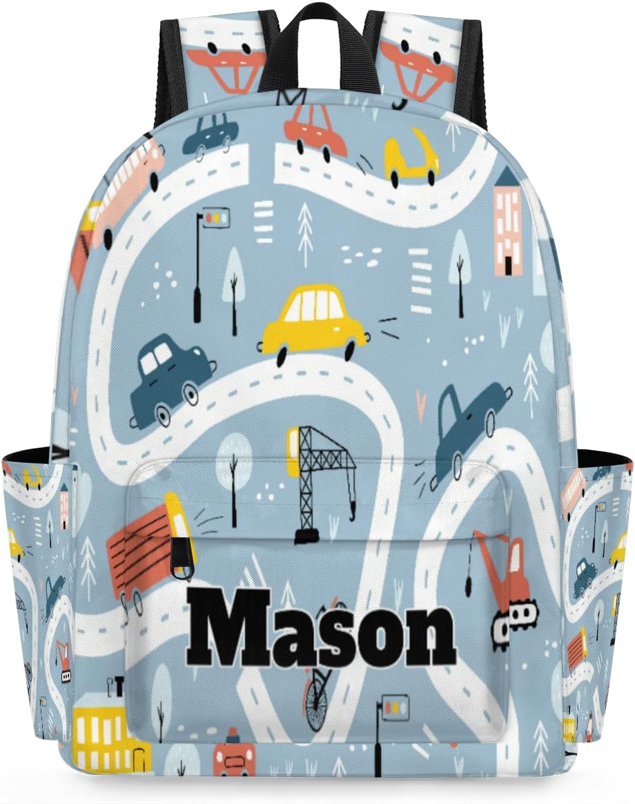Personalized Kids Backpack Casual Cute Daypack Travel Bag for Toddler Boys Waterproof Preschool Backpack