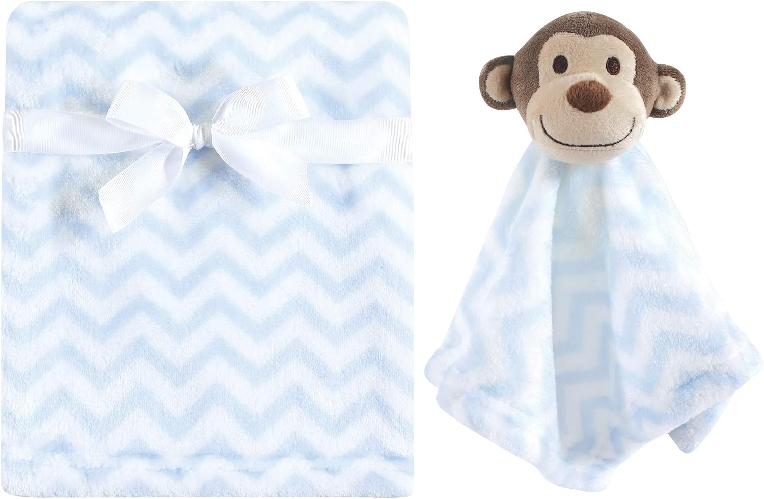 Hudson Baby Unisex Baby Plush Blanket with Security Blanket, Blue, One Size image 2
