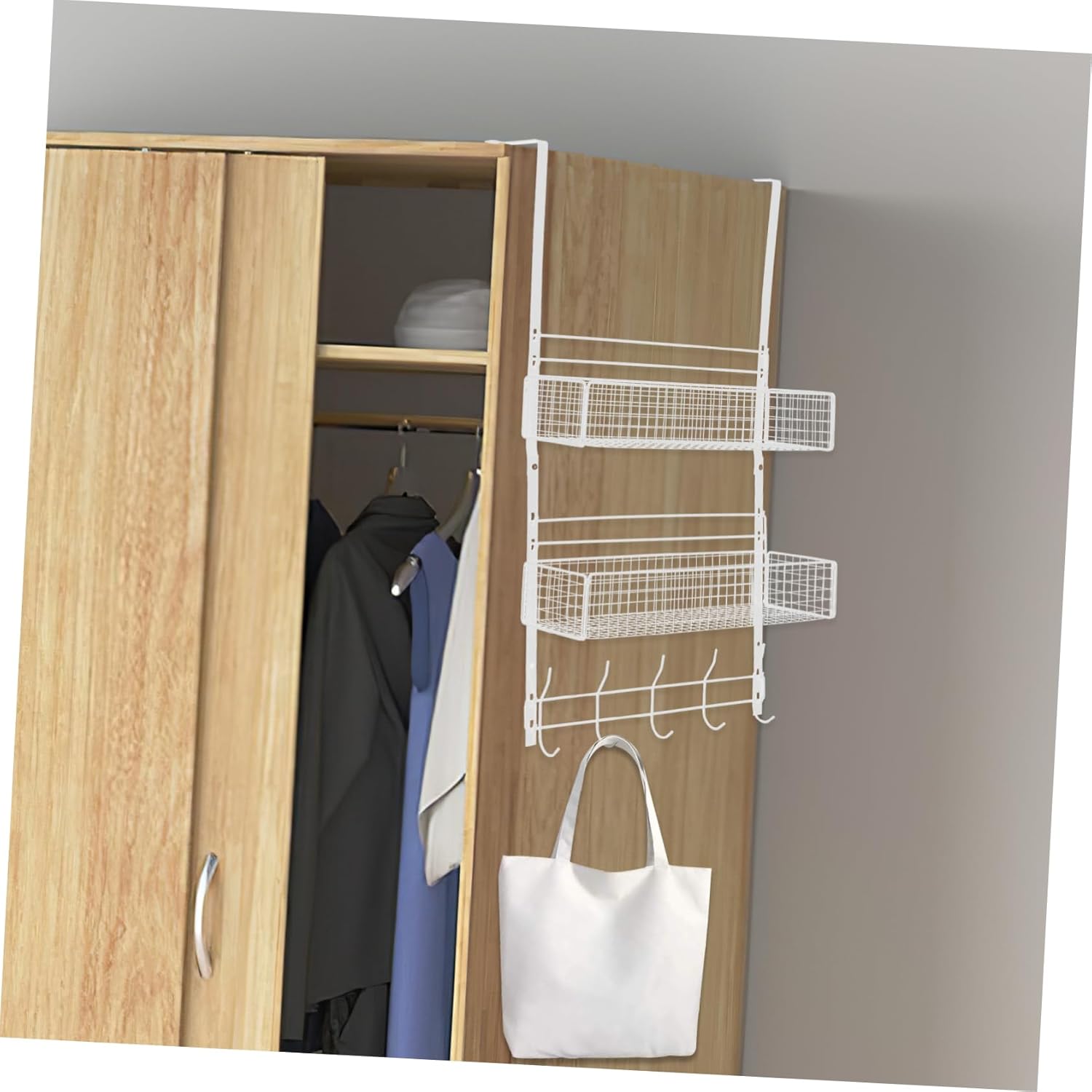 Cabinet Side Hanging Storage Basket Hook Multi Organizer for Kitchen and Bedroom Easy to Install Wall-mounted Storage Design Maximize Space Efficiency