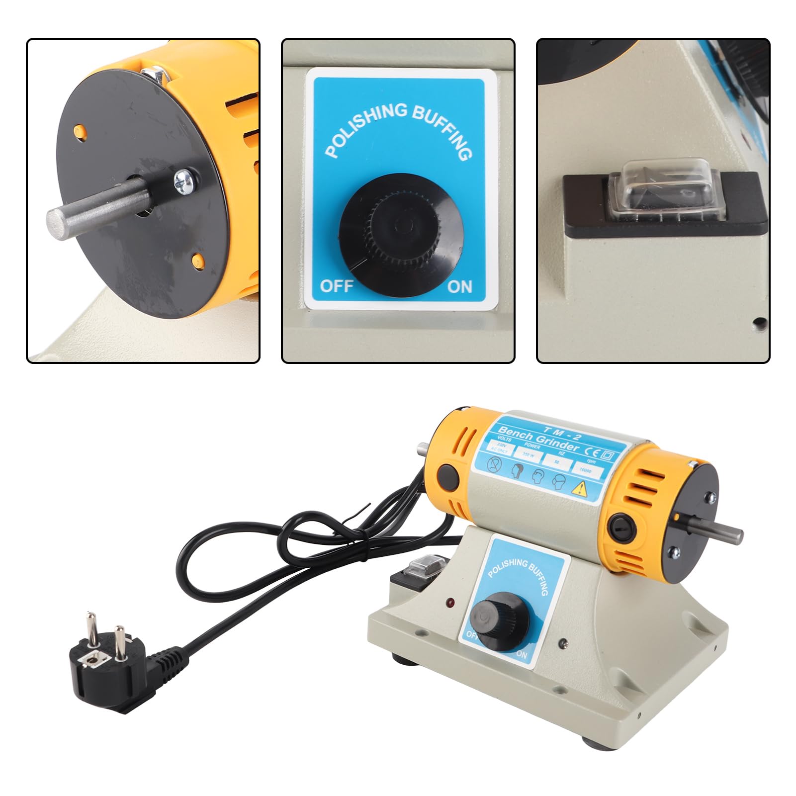 350W Bankpolierer Schmuckpolierer 0-10000r / min Polierer mit variabler Geschwindigkeit, 220V