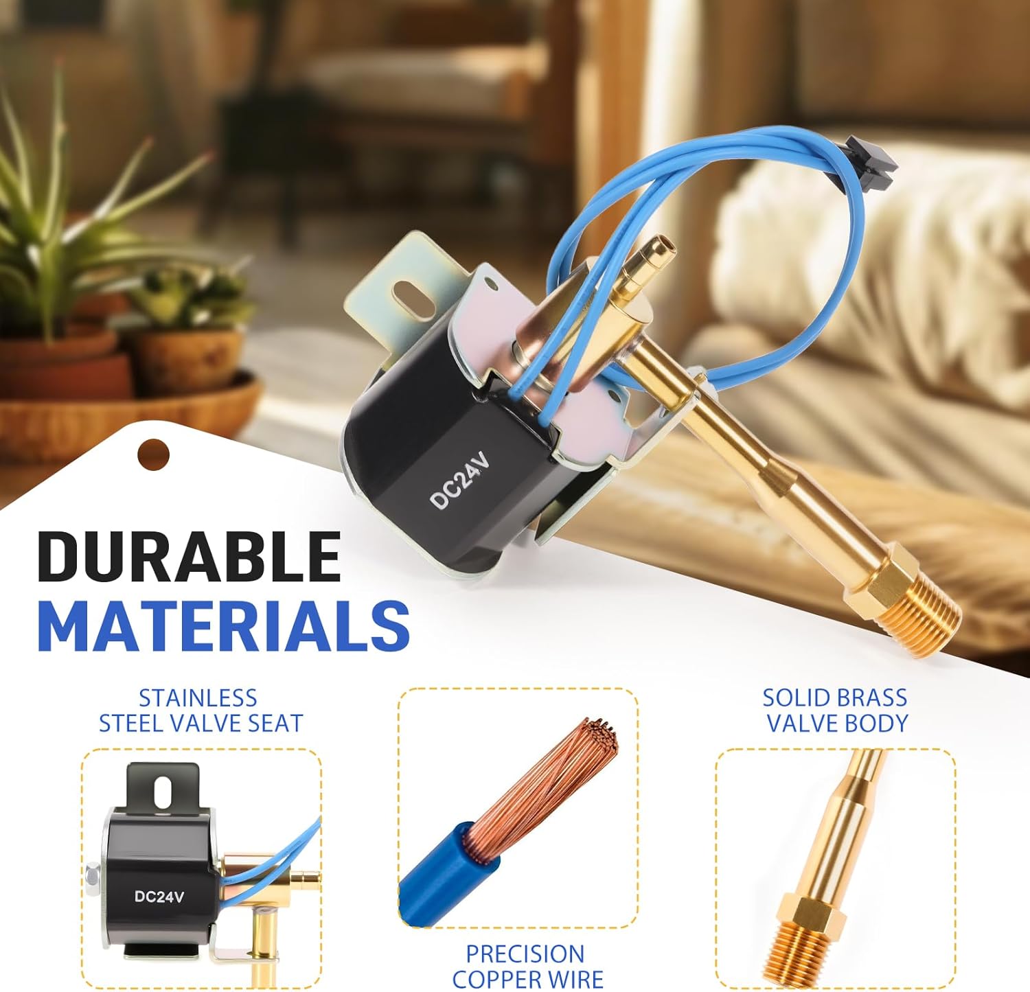 DC Solenoid Valve, Fit for Honeywell Humidifier HE150/HE250/ HE300 Adv True Ease - Repace 50041883001, 24 VDC