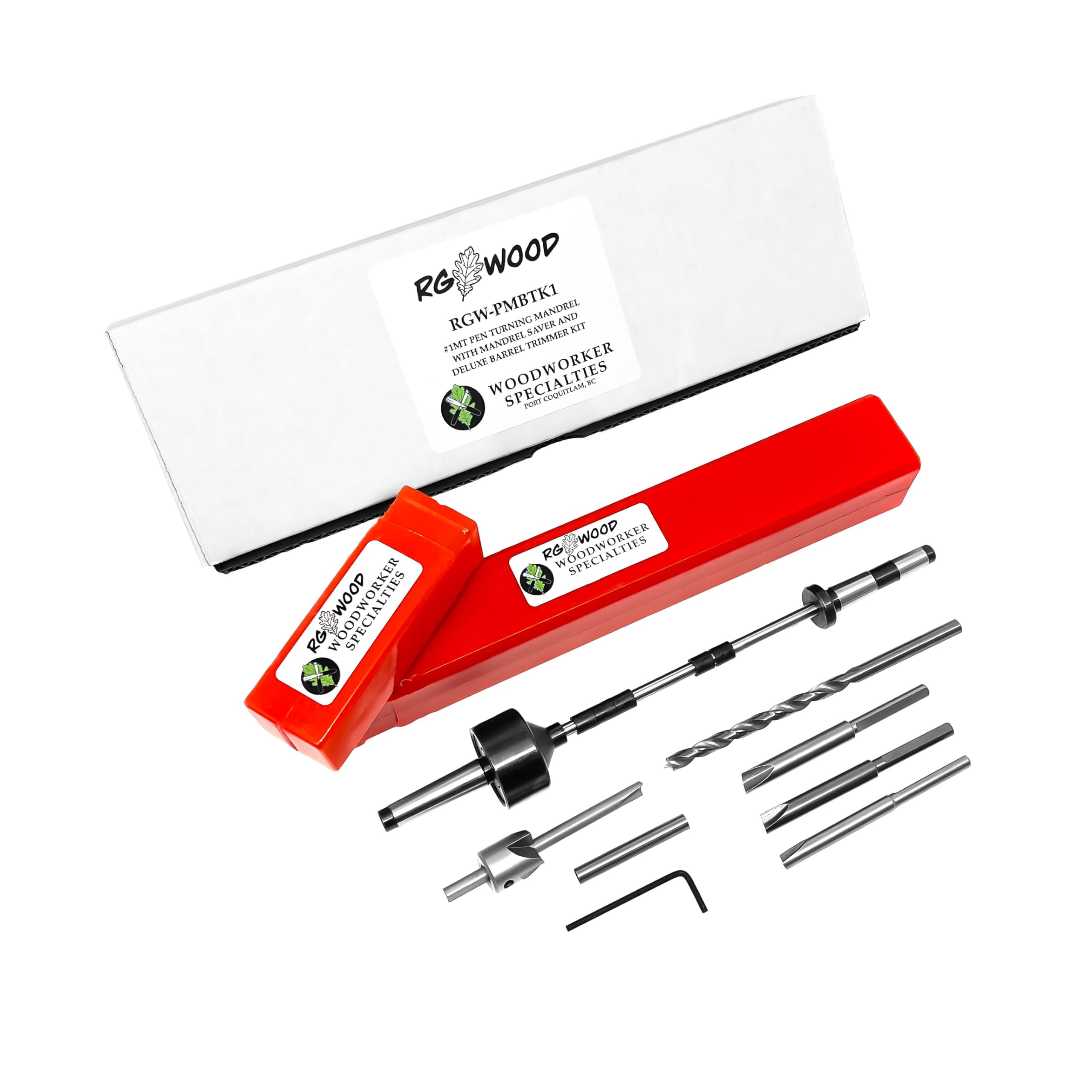 RGWOOD #1MT Pen Turning Mandrel and Deluxe Barrel Trimmer Kit