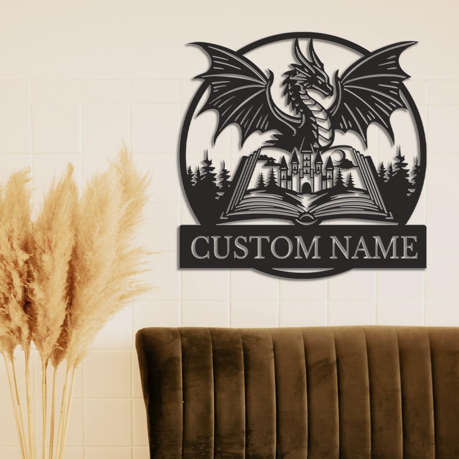 Custom Metal Book Sign, Personalized Library Wall Art, Reading Room Decor, Bookshelf Name Plaque, Teacher Appreciation Gift, Book Club Housewarming Present (Style-6)