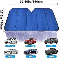 Vista 2 de Big Hippo Parasol para parabrisas de automóvil, protección contra rayos UV, parasol para ventana delantera de automóvil, protector solar plegado