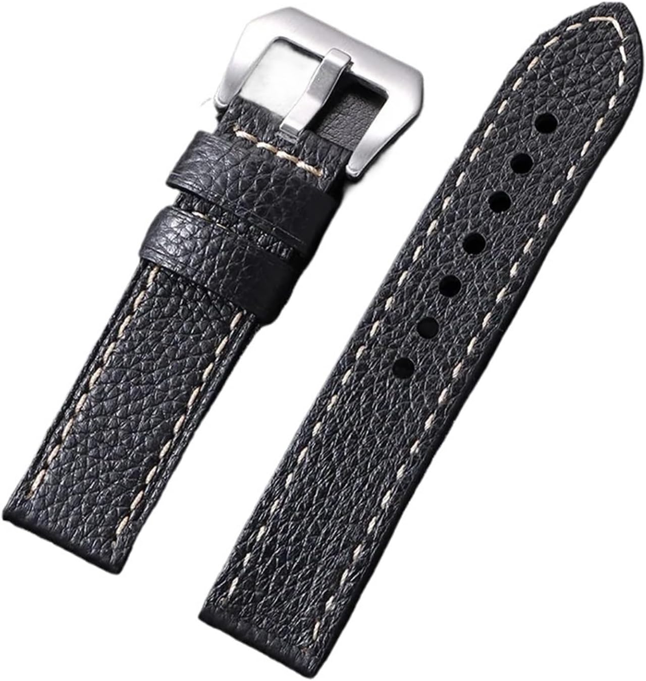 Lychee Pattern Leather Watchbands 22mm 24mm Fit For Panerai PAM Strap Stitching Bracelet Men's Replacement Watch Band