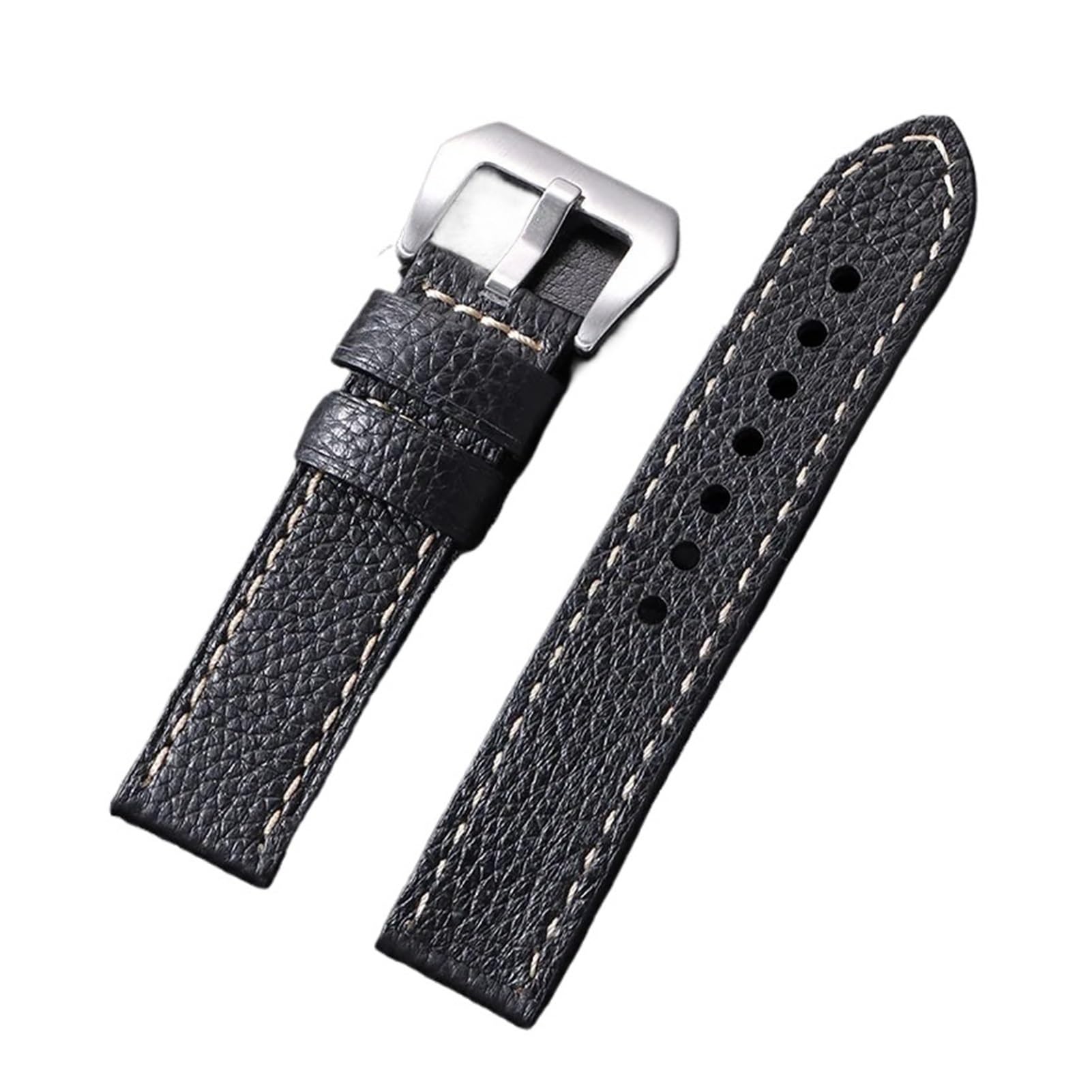 Lychee Pattern Leather Watchbands 22mm 24mm Fit For Panerai PAM Strap Stitching Bracelet Men's Replacement Watch Band