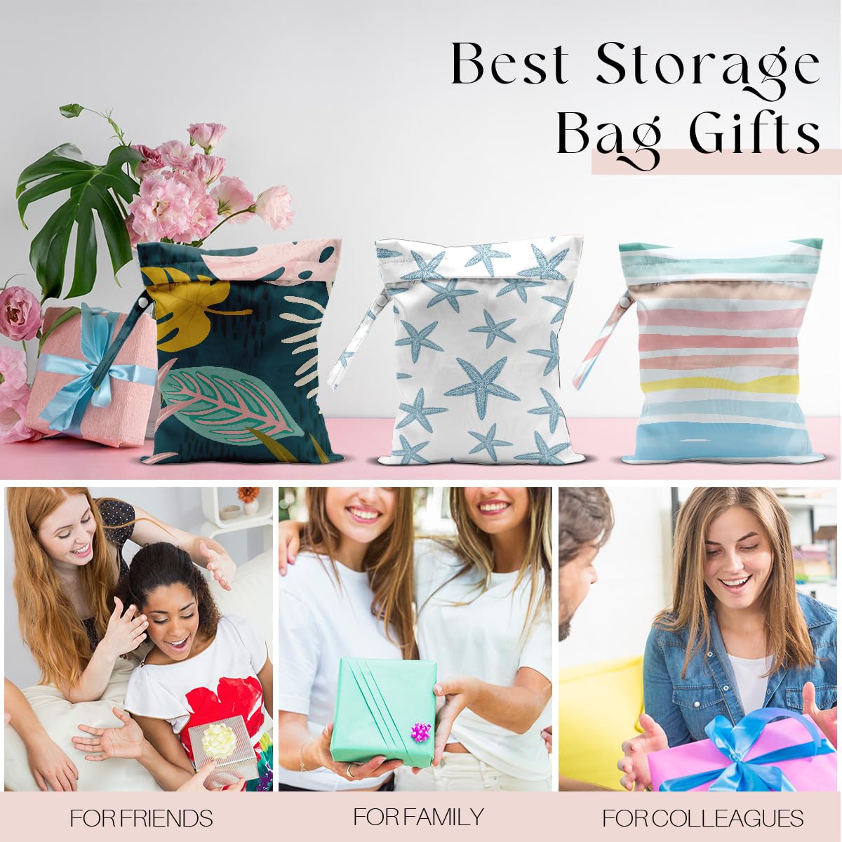 3 bolsas húmedas, bolsas húmedas y secas, bolsa impermeable, bolsa pequeña para lavandería, bolsa húmeda para piscina, playa, traje de baño, bolsa de maquillaje, pañales, artículos esenciales