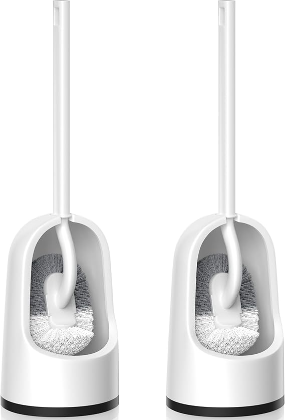Amazon.com: Toilet Brush, 2 Pack Toilet Brush and Holder Set with ...