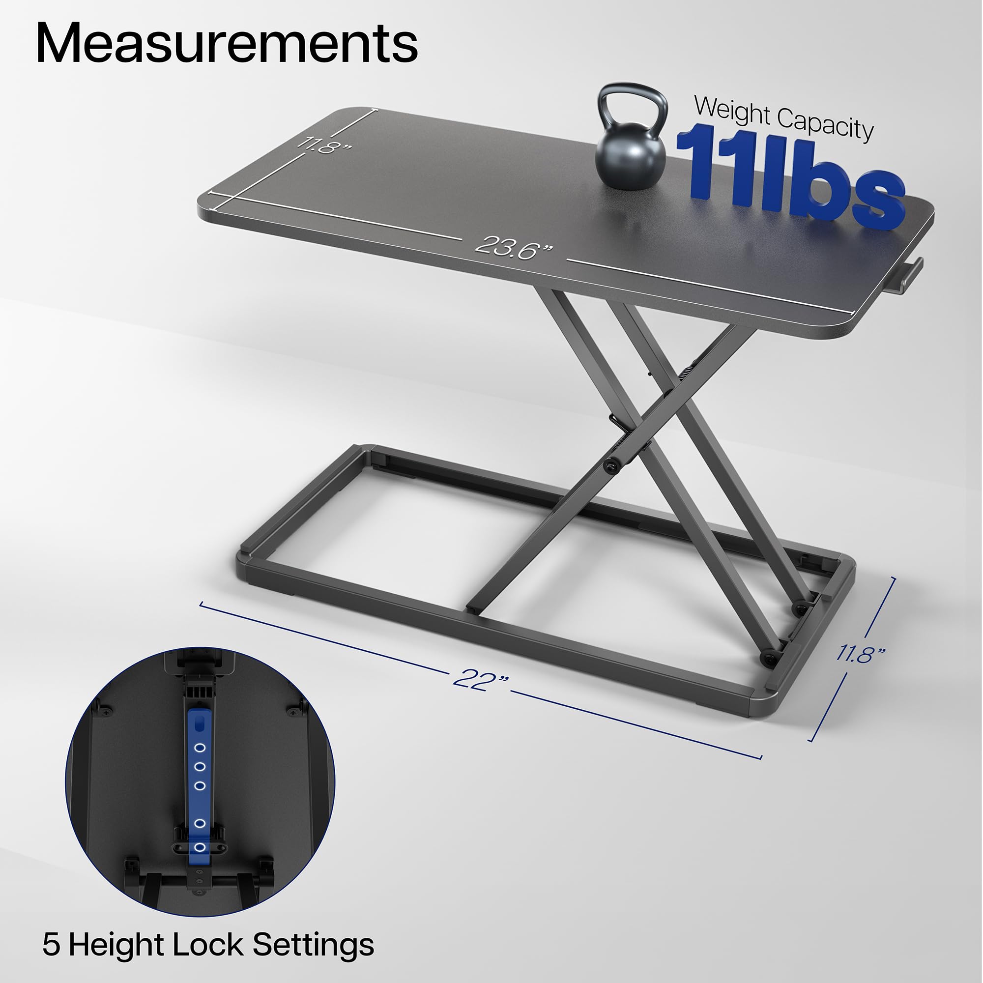 VIVO DESK-V024A - Elevador de Teclado y Mouse con Tijeras, Altura Ajustable, para Estaciones de Trabajo ergonómicas, Color Negro, DESK-V024A