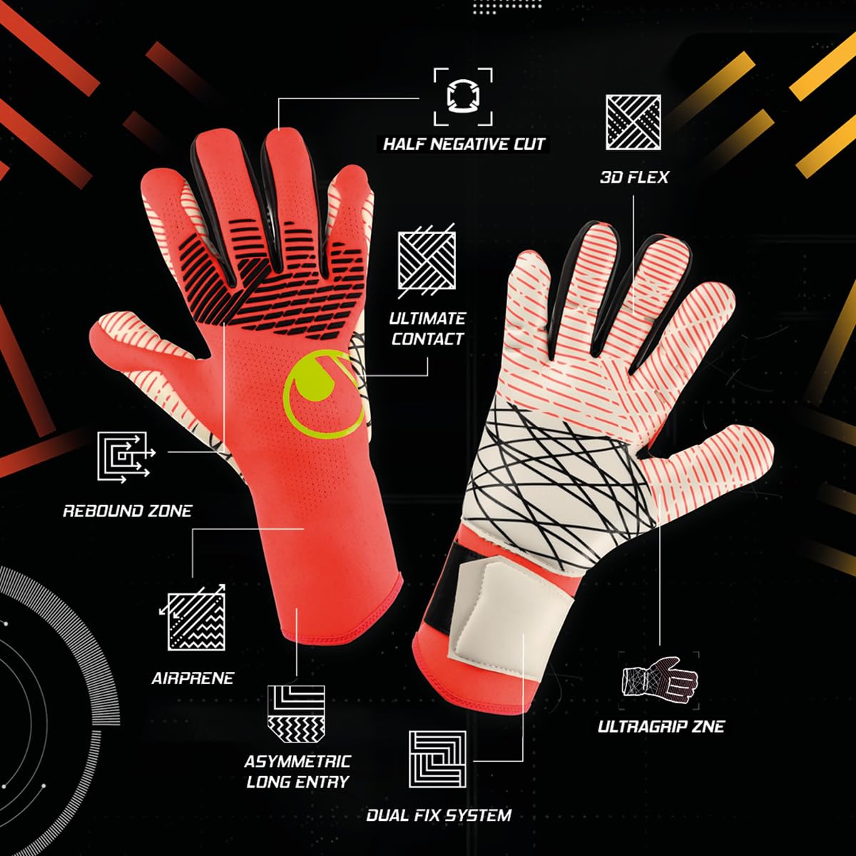 uhlsport FM Zne Ultragrip Hn - Guanti da Portiere di Calcio Men's