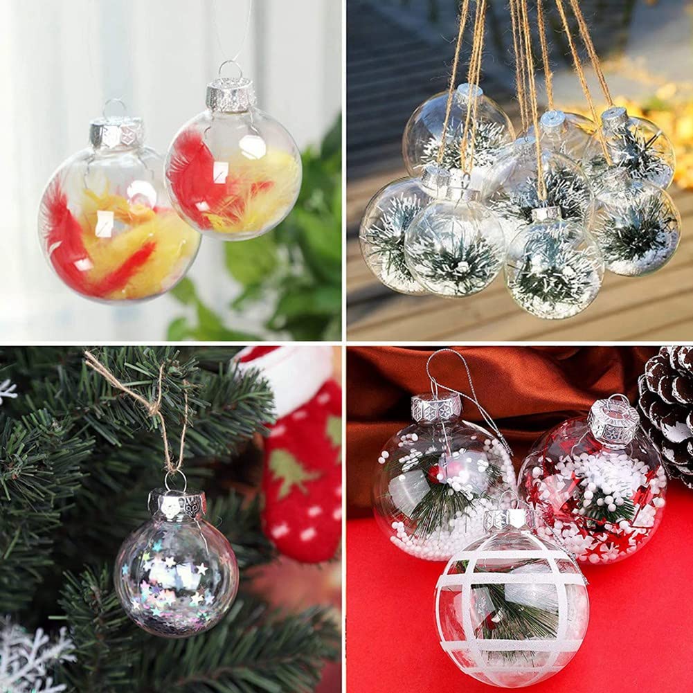 Bestwishing Palle di Natale Trasparenti,16 Pezzi 6cm Palline Albero