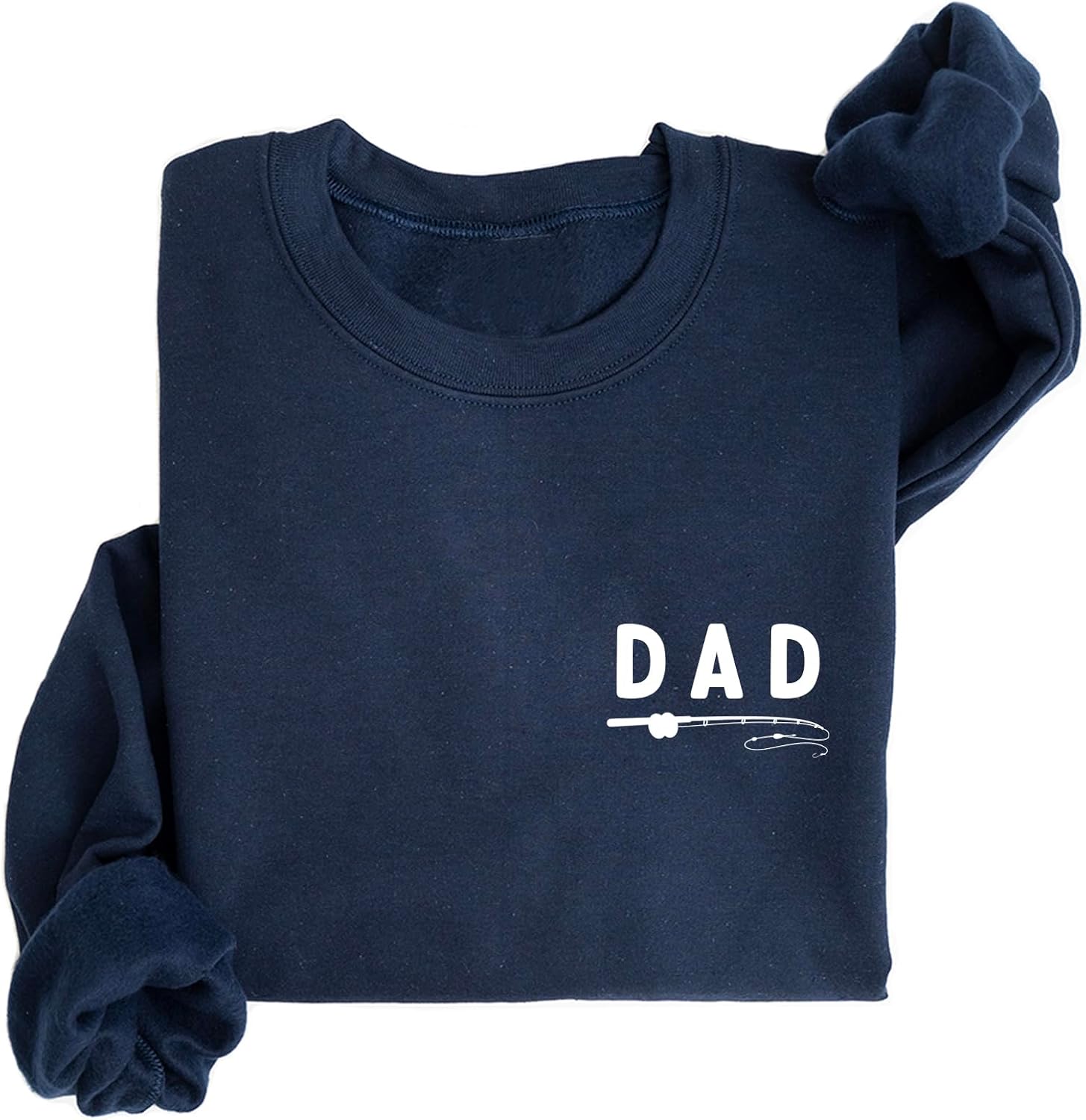 Verita Culture Dad Fishing Long Sleeve Crewneck Sweatshirt Dad Letter Print Graphic Shirts Pullover Tops Ash