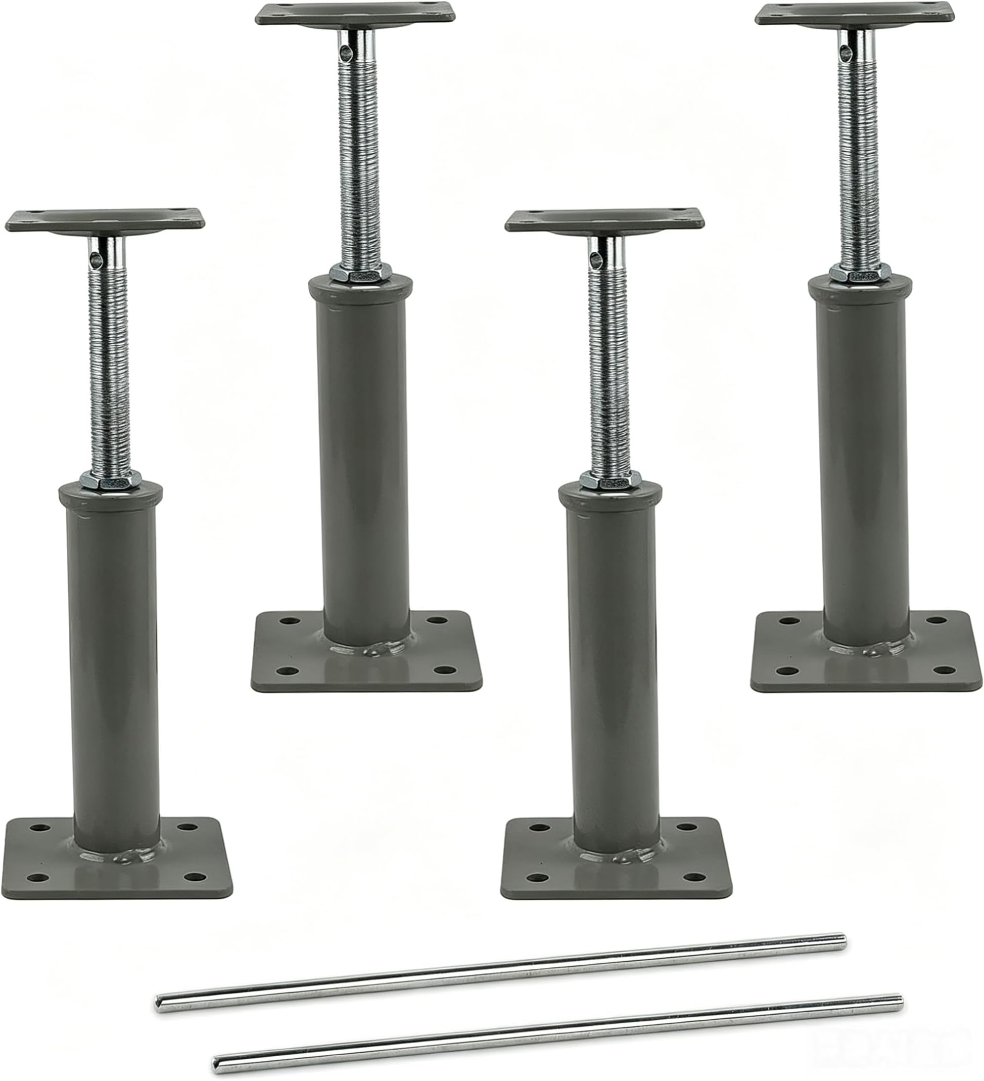 4 Pack Heavy Duty Adjustable Floor Jacks - 11.8" to 16" Telescoping Height, 11,000 lb Capacity per Jack - Crawlspace & Basement Support Posts for Joists, Beams & Structural Leveling