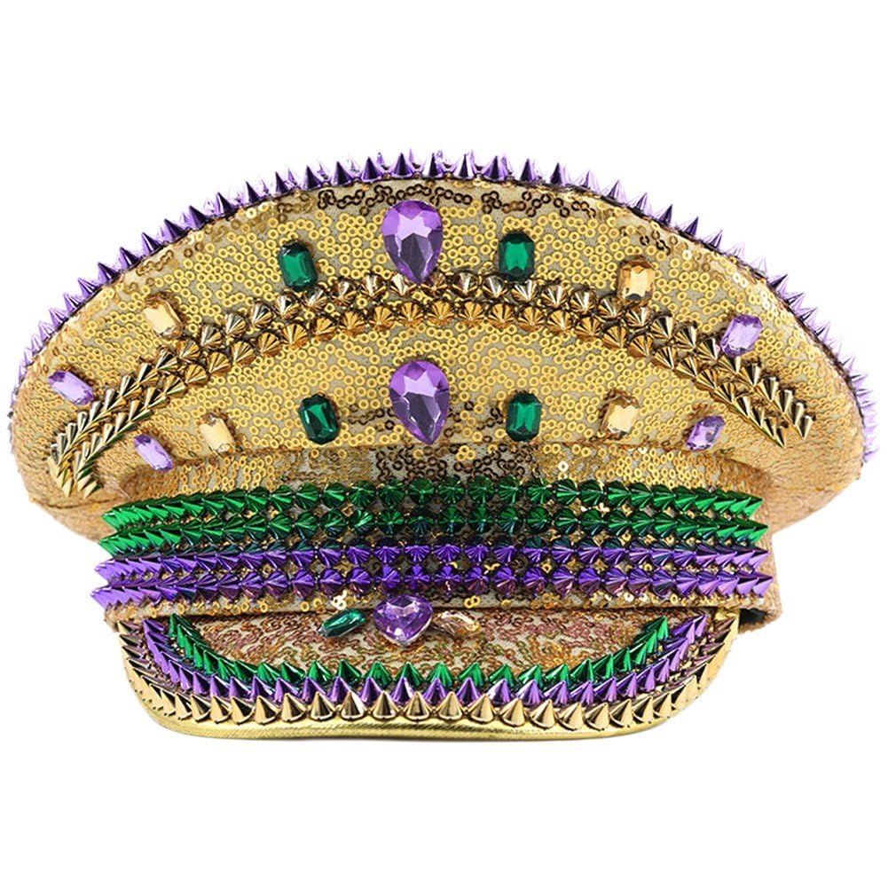 Casquettes pour femmes hommes avec style chapeau militaire à paillettes et look cosplay steampunk
