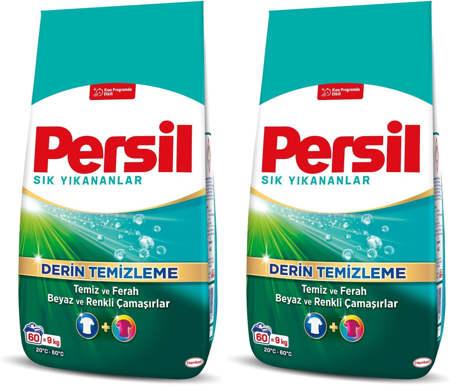 Persil Toz Sık Yıkananlar Çamaşır Deterjanı 9 Kilogram 60 Yıkama, Sık Yıkananlar 9kg (2 paketi)