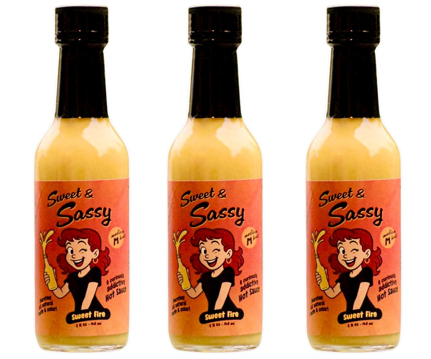 Sweet & Sassy Sweet Fire Hot Sauce, 5 oz (3)