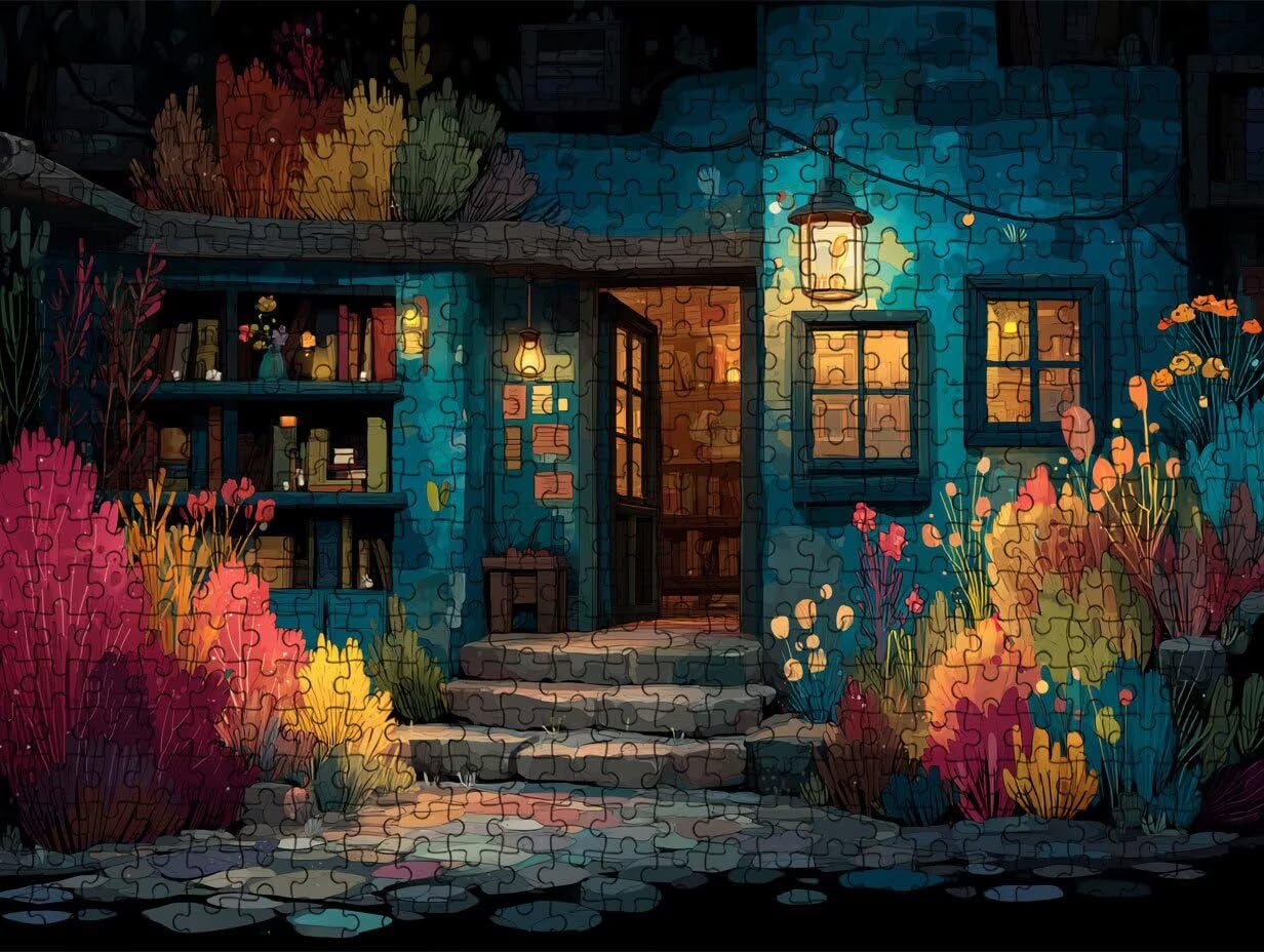 Układanka 2000 sztuk, Książka Ogród Domu Puzzle dla dorosłych, Drewniane Puzzle z Wykwintnym Pudełkiem, Niemożliwe Klasyczna układanka, Gra edukacyjna Puzzle, Dekoracja ścienna Prezent R5KH797