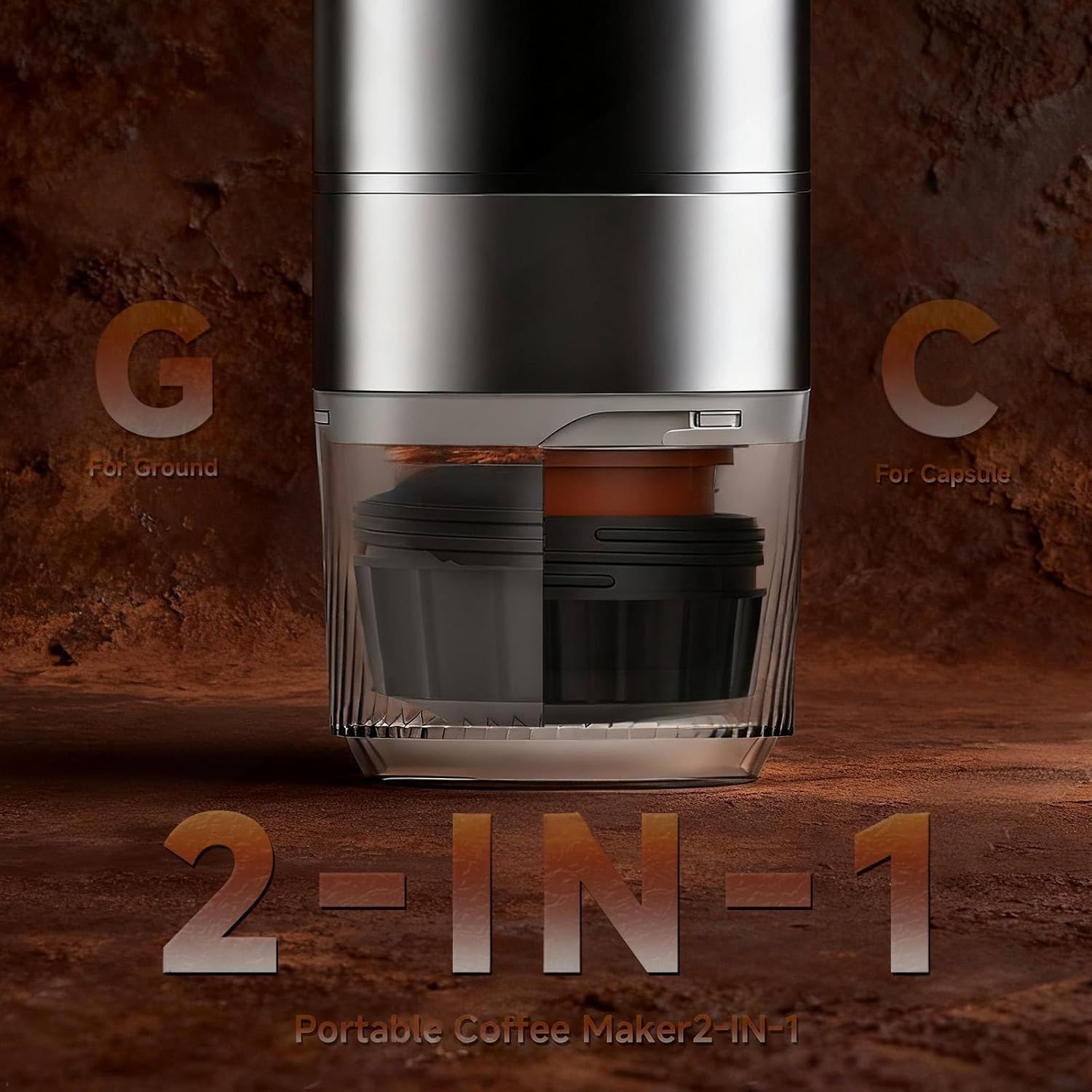 Portable Coffee Maker, Removable 7500mAh Battery, 20Bar High-Pressure Fast Extraction, USB Charging, Stand & Carry Bag, Supports Coffee Grounds & NS Pods, Ideal Camping Makers for Travel