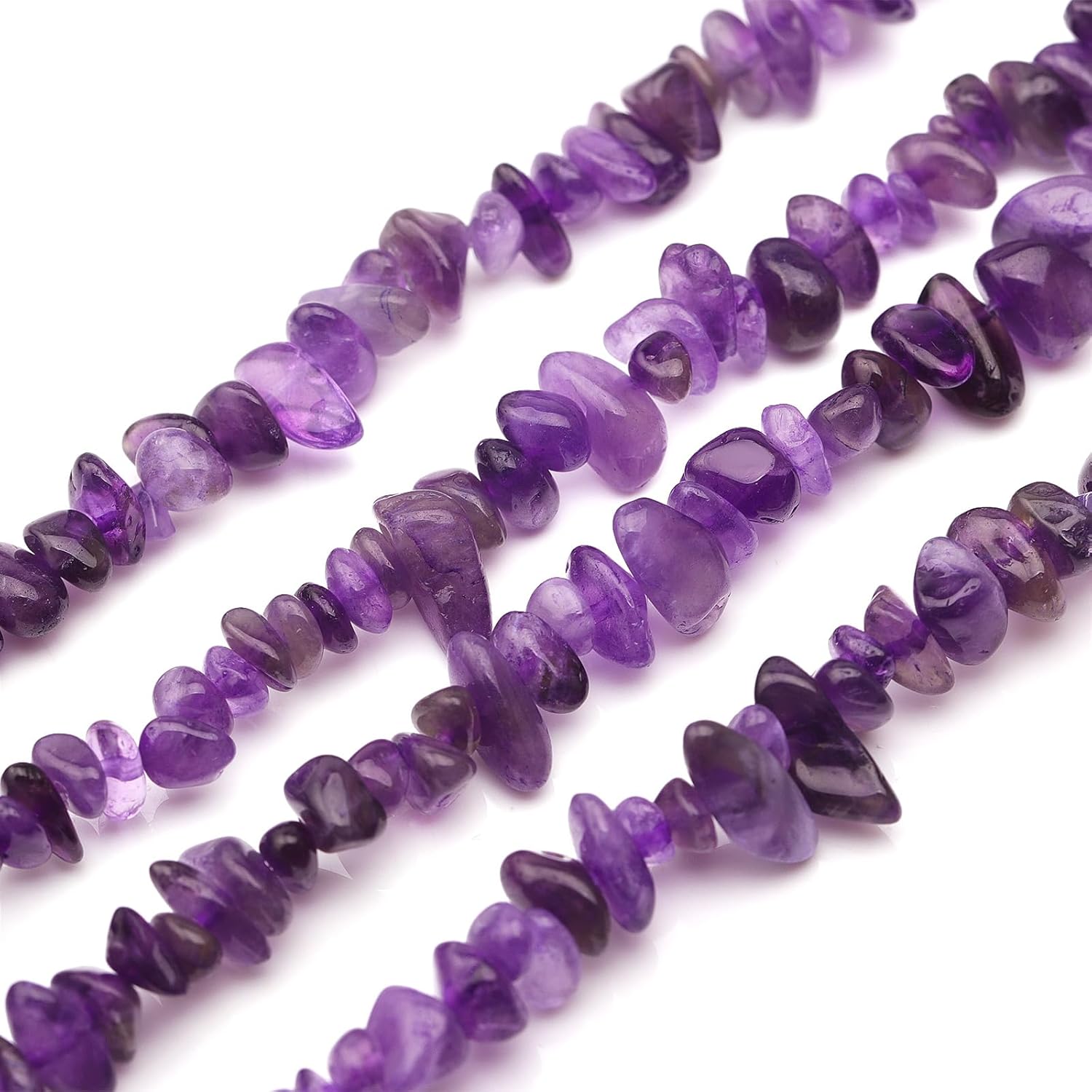 Amethyst Loose Gemstone Beads,5-8mm Natural Irregular Chips with Drilled Hole for Jewelry Making Supplies,DIY Bracelet Necklace 400pcs (2 Strands) - Image 2