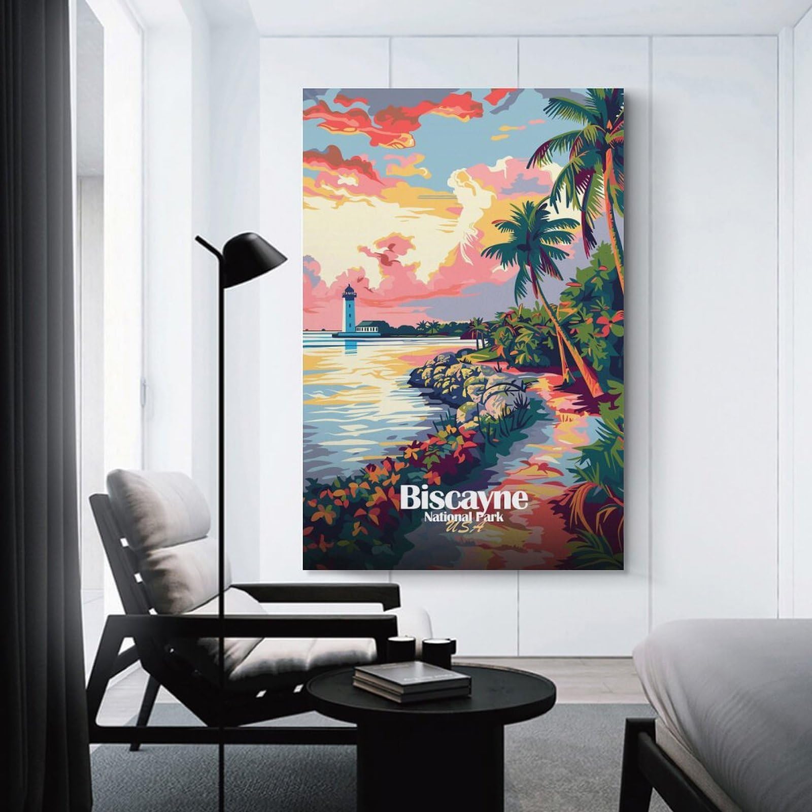 Junmoney Biscayne National Park Travel Canvas Wall Picture, 08x12inch(20x30cm), for Home, Office, Studio Or Guest Room, A Flexible Wall Accent for Shared Spaces