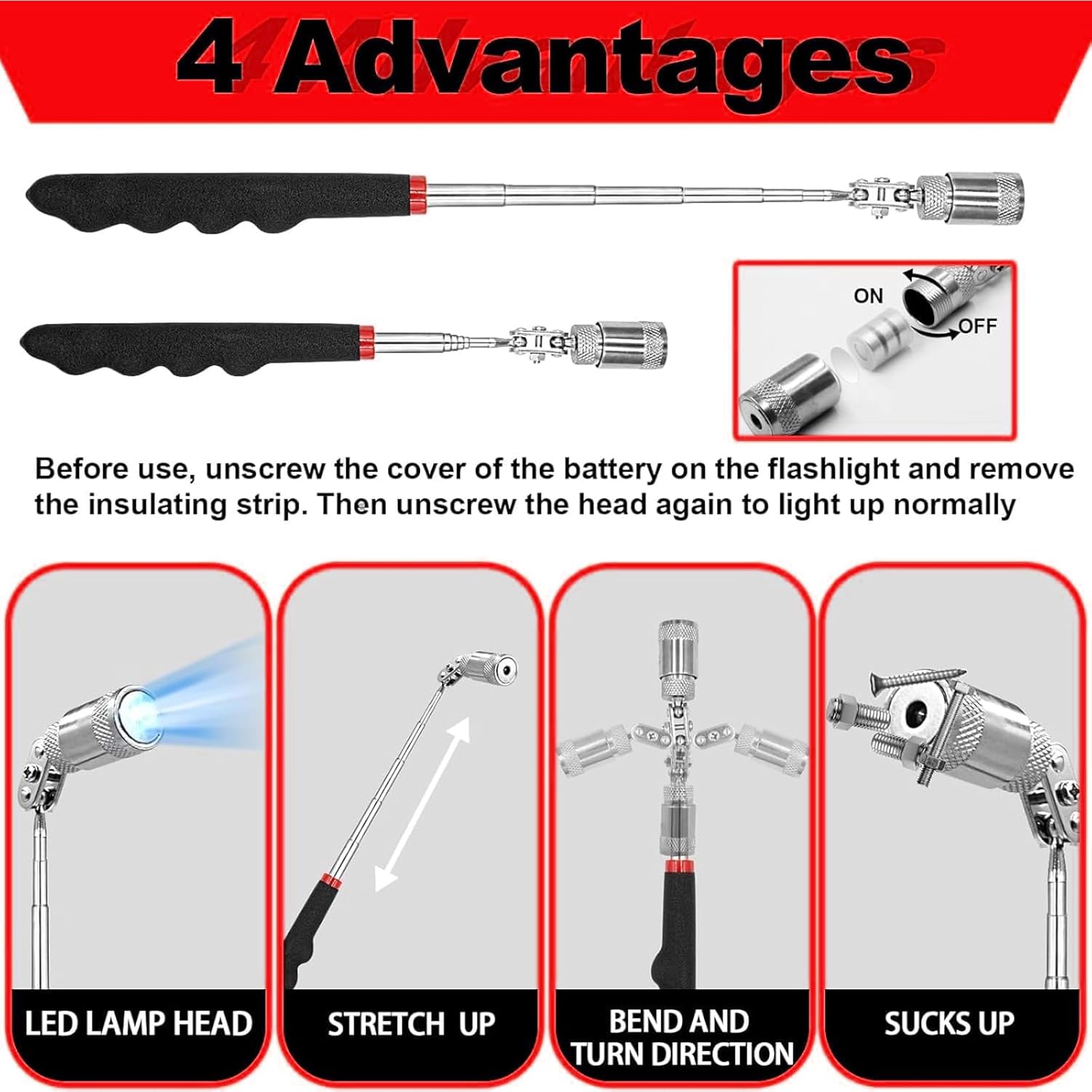 XBVV 17 Pcs Pick and Hook Set with Trim Removal Tool, Clip Pliers, Fastener Remover,Scraper,and Magnetic Telescoping Tool Kit for Repair Automotive,Upholstery and Electronics Maintenance Pick Tools