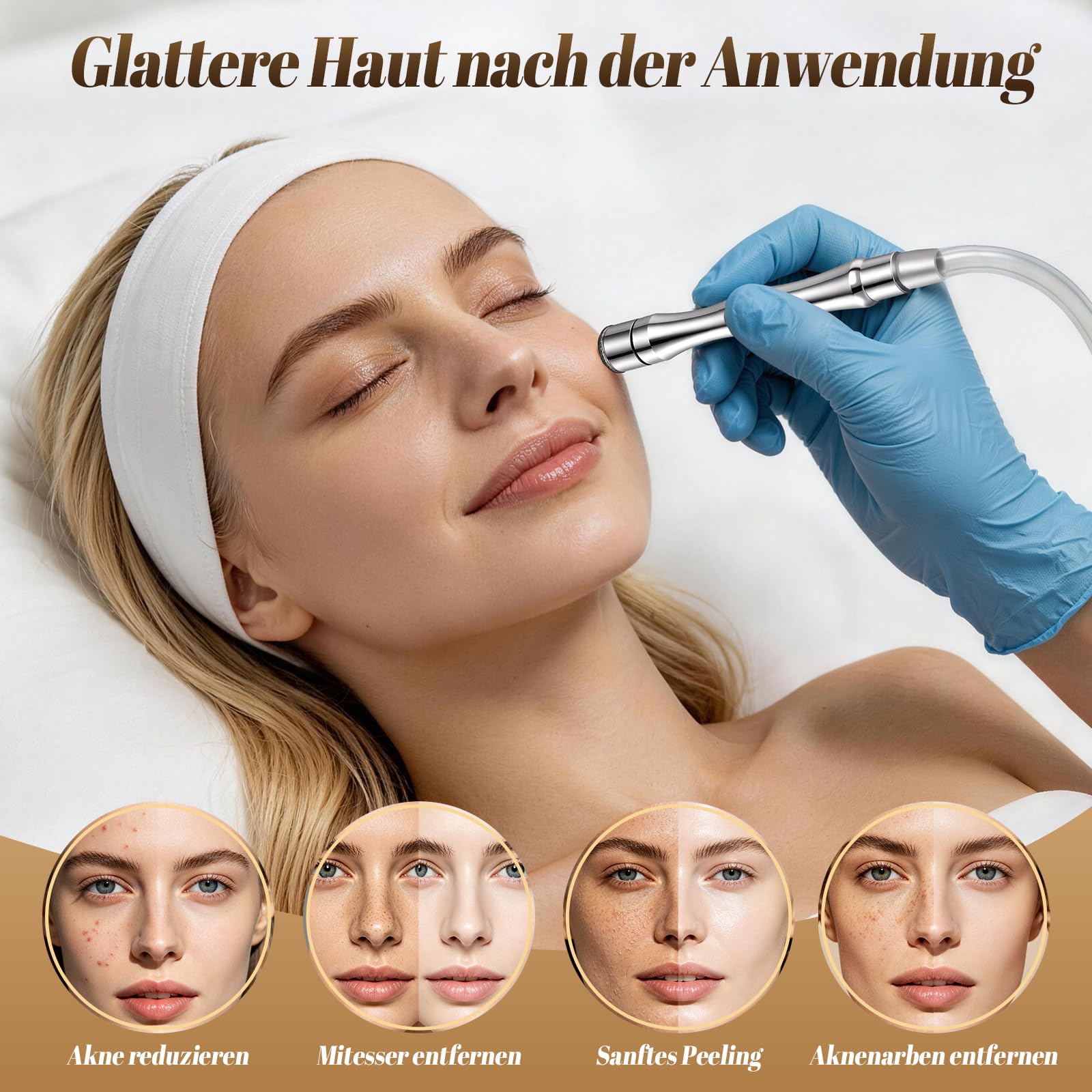 Yofuly Diamant Micr_odermabrasion gerät, Upgrade-Version Mikro_dermabrasionsgerät, 3-in-1 professionelle Heimgebrauch, Gesichts-Salon-Ausrüstung, große Saugkraft