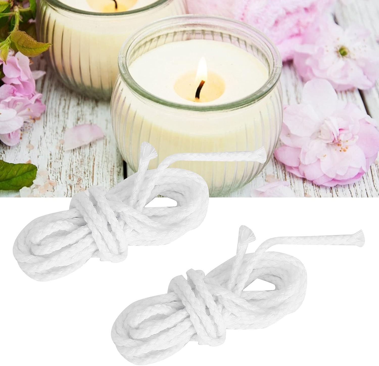 Round Candle Wick Braided, Oil Lamp Wicks, Candle Wicks for Alcohol Lamps and Candles Handmade Candle Making Supplies (10mm)